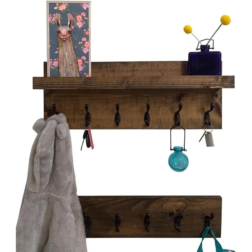 

Coat Rack SET of 2 (Choose your Length) Towel RackEntryway Organizer Wall Mounted