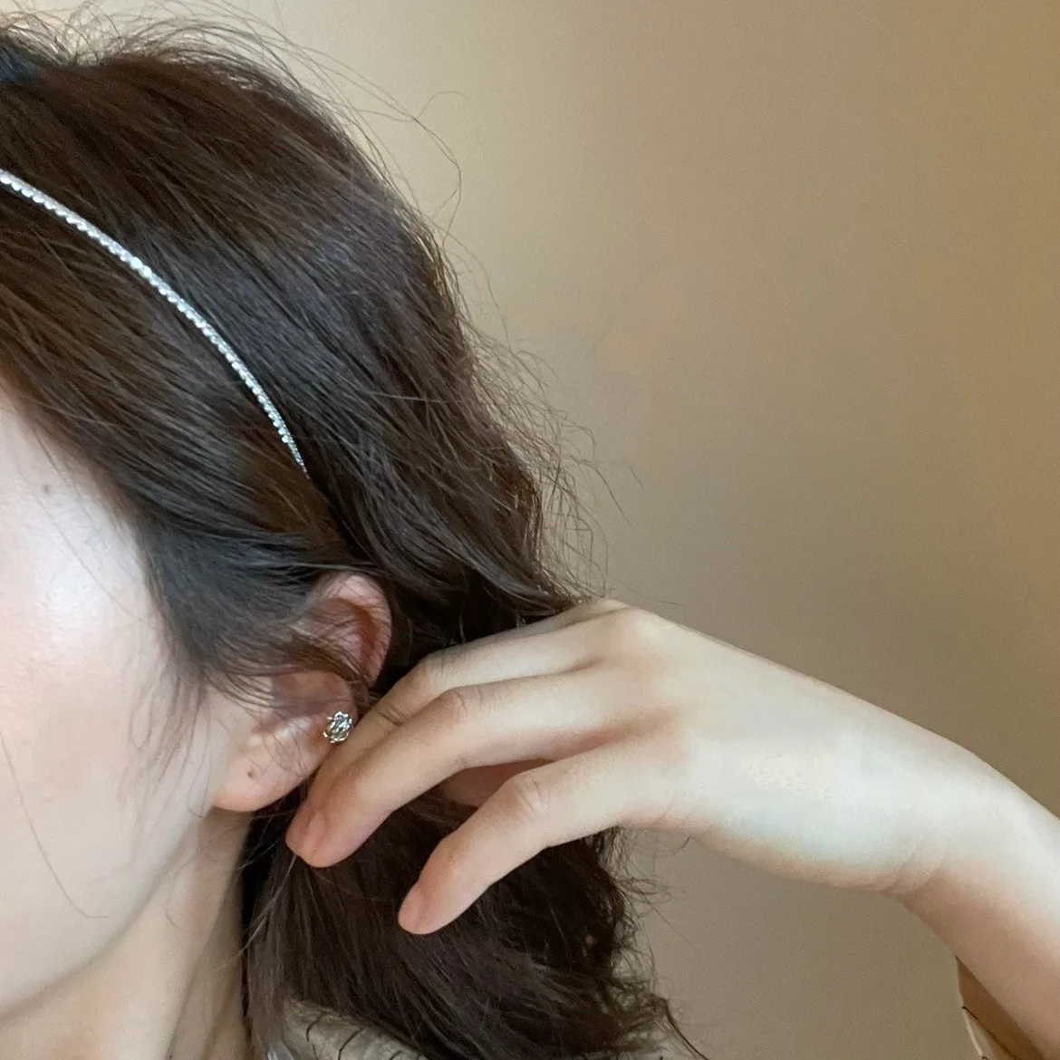 

Square Rhinestones Minimalist Scrunchies for Women Fashion High Skull Top Pressure Headbands High-grade Versatile Accessories