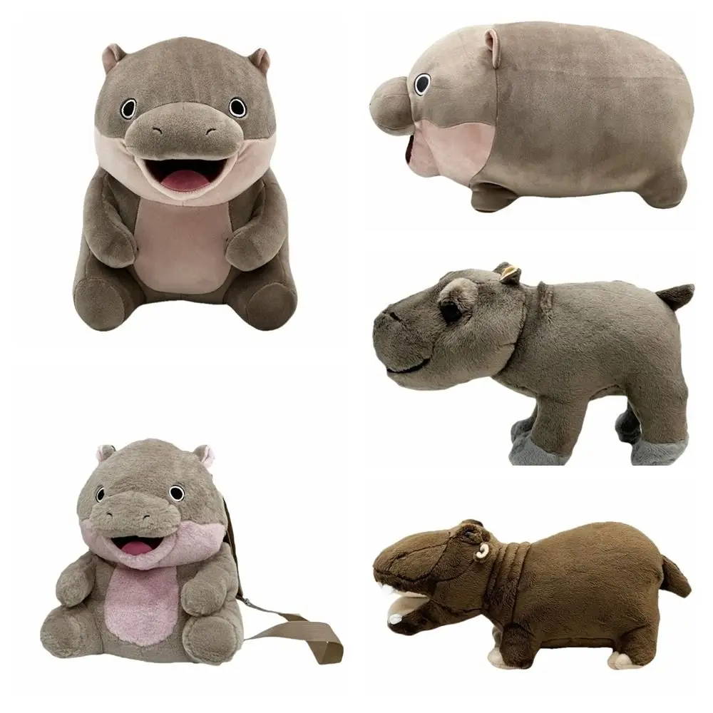 

The Bouncy Pig Moo Deng Plush Toys Cute Sitting Posture Pygmy Hippopotamus Pillow Cartoon Stuffed Angry Baby Hippo Doll