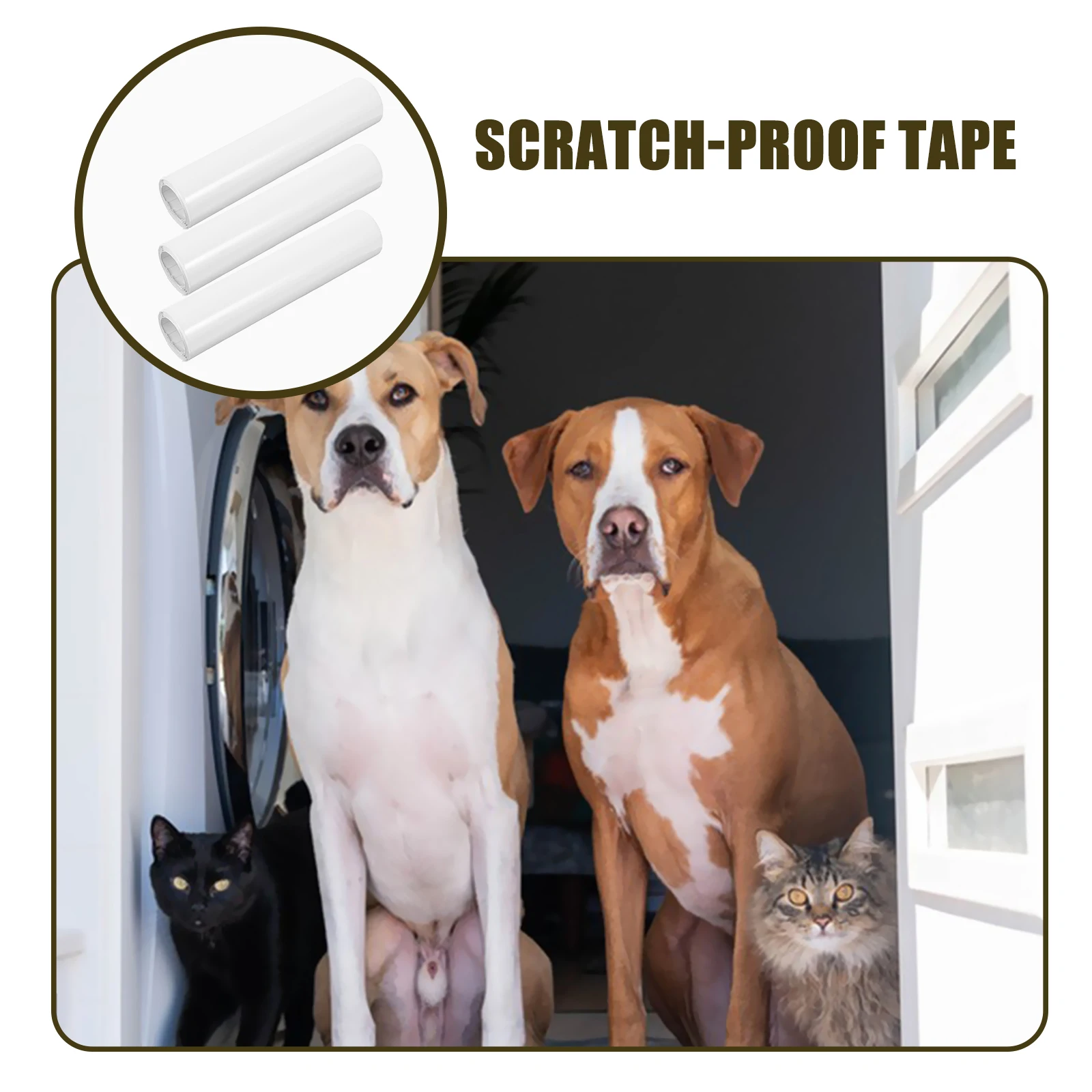 

3pcs Pet Anti-Scratch Tape For Cats Furniture Protector Transparent Pvc Scratch Proof Adhesive Roll Sticky Guard Against