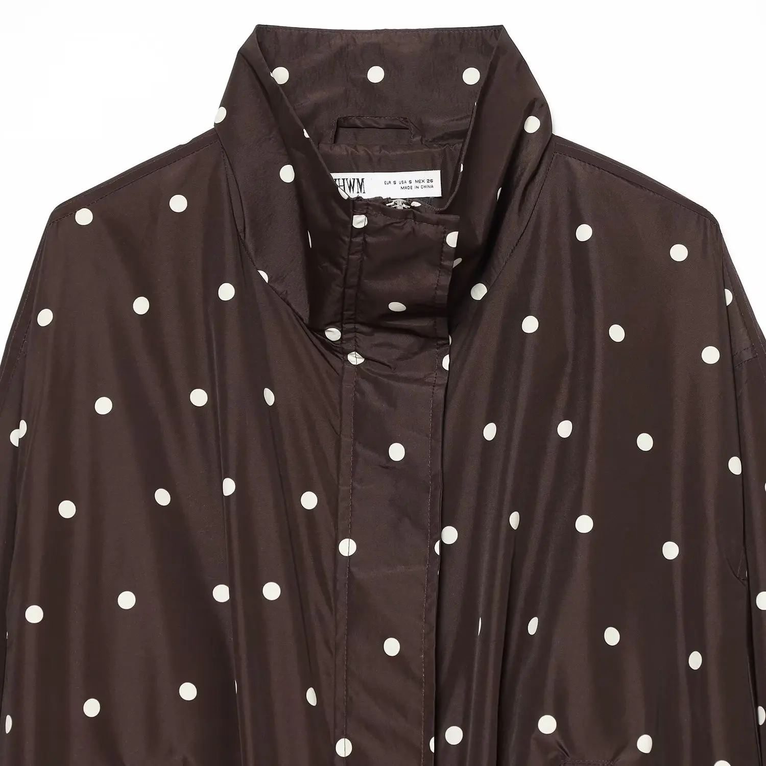 JNLEAOG Autumn New Women's Comfortable Casual Polka Dot Pilot Jacket Coat Loose Fit Polyester Short Sleeve Zipper Closure