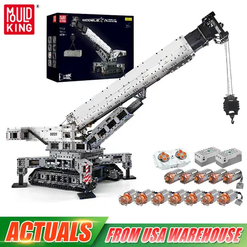 Mould King 17002 Brinquedos Técnicos de Carros, Modelo de Caminhão Guindaste Motorizado RC Liebherr LTR 11200 MOC-10123, Blocos de Montar, Presentes para Crianças
