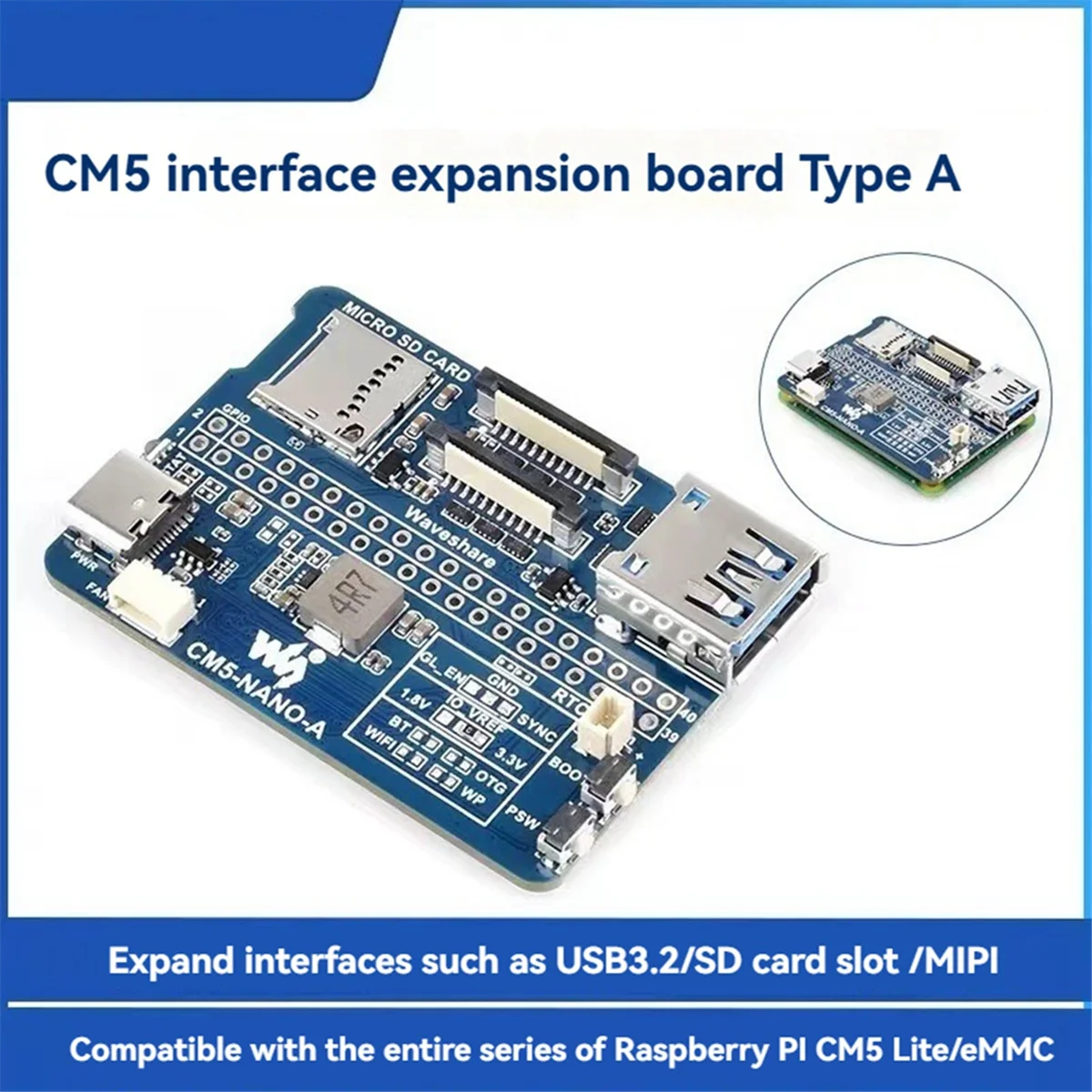 

Для платы ввода-вывода Nano Base CM5 (A) с USB 3.2 Gen1 для вычислительного модуля 5