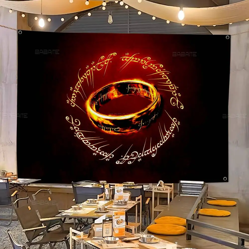 The L-Lord Of The R-Rings Movie Small Size Cheerleading Banner Hand Pulled Flag Outdoor Atmosphere Flags