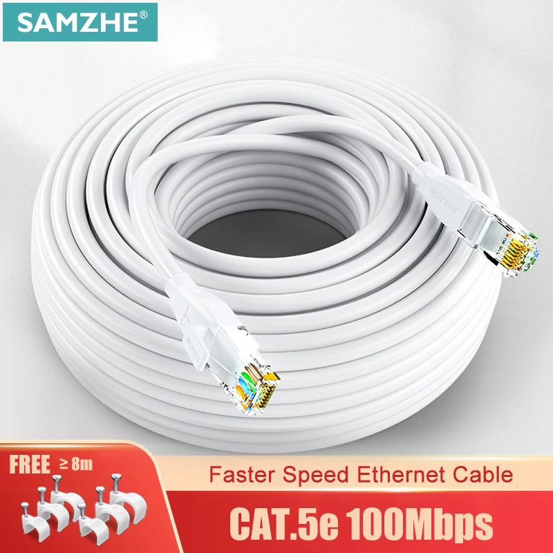 SAMZHE CAT 5e Ethernet Cable RJ45 Lan Round Networking Cat 5 Patch Cord for Computer Router Laptop Network Cable