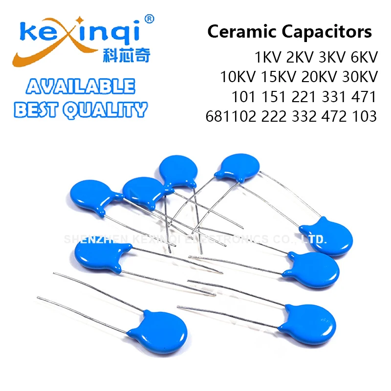 (1-20 peças) Capacitores Cerâmicos de Alta Tensão 1KV 2KV 3KV 6KV 10KV 15KV 20KV 30KV 101 151 221 331 471 681 102 222 472 103 1nF 2.2nF