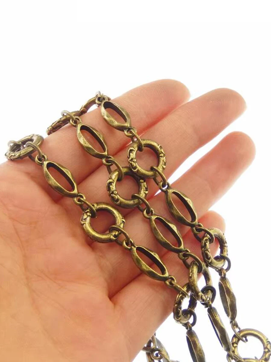 1m Retro Antique Bronze udekoruj łańcuch na naszyjnik bransoletka akcesoria do biżuterii stop łańcuch w stylu Vintage ustalenia — zdjęcie 2