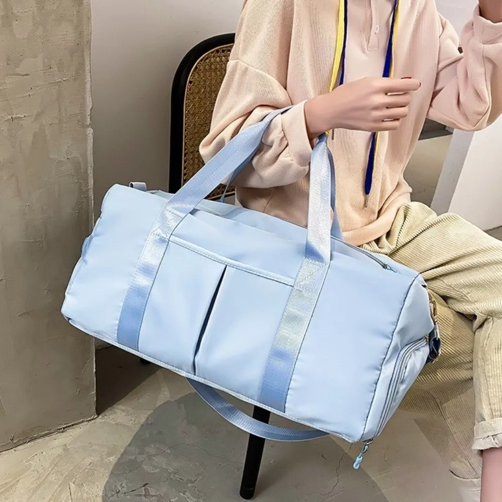 

Oxford Travel Luggage Bag Short Distance Multi-functional Nylon Duffle Bag Multi Layered Solid Color Gym Shoulder Bag Trip