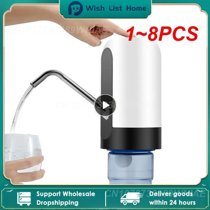 1~8PCS Electric Water Dispenser Pump Automatic Water Bottle Pump USB Charging Water Pump One ClickSwitch Drink Pump