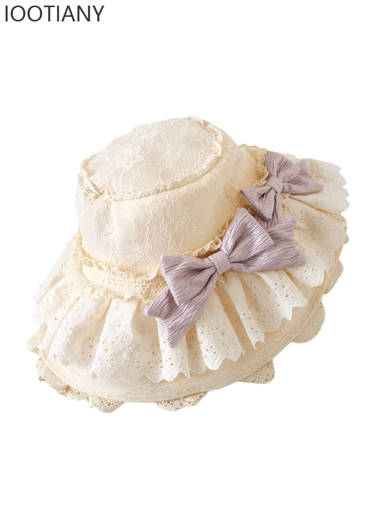 هالوين لطيف الحلو السيدات لوليتا رائع الدانتيل قبعة قبعة الشمس حفلة تنكرية مرحلة المنصة الأداء اكسسوارات الدعائم 2025