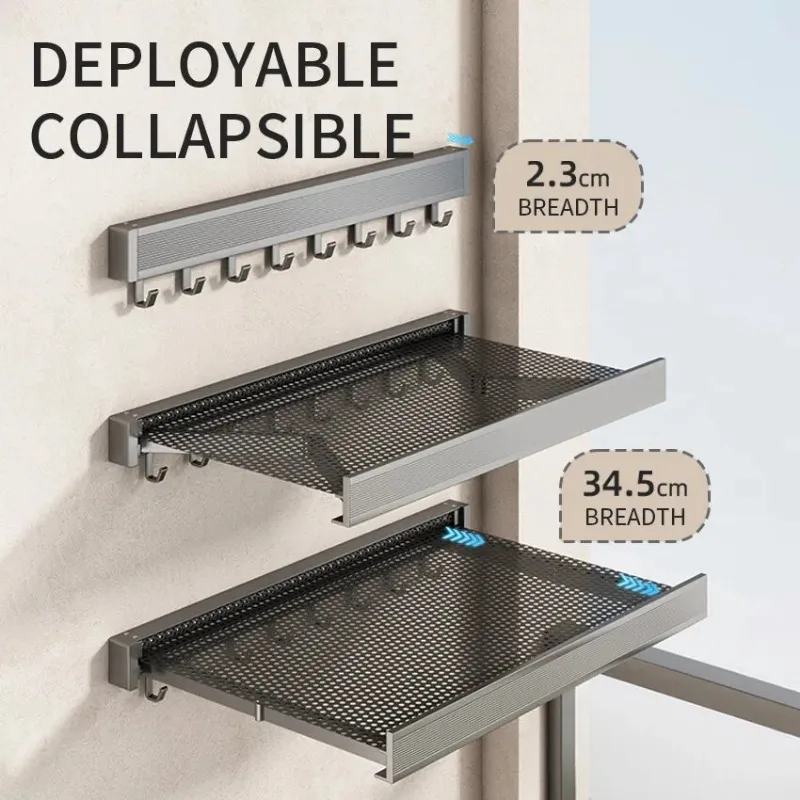 Retractable Invisible Folding Clothes Shoes Socks Drying Rack No Punching Balcony Railing Indoor Window Drying Net Clothes Mesh