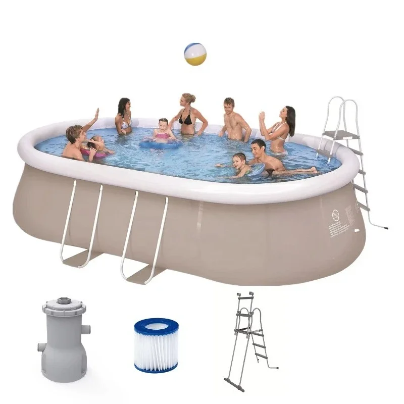 

17449 18ft Grey 5.40m X 3.04m X 1.06m Avenli Swimming Pool Large Family Pool Frame Steel Swimming Pool