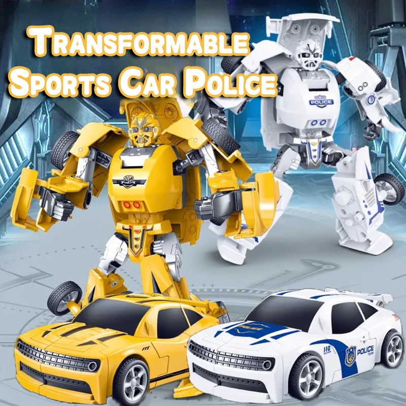 Children's transformable robot Wasp Warrior Optimus Prime figurine model transformable toy boy inertial car mecha