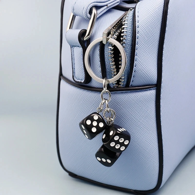 Criativo Colorful Dice Keychain Moda 3D Resina Dice Handbag Pingente Para Mulheres Homens Car Key Holder Key Acessórios Funy Presentes