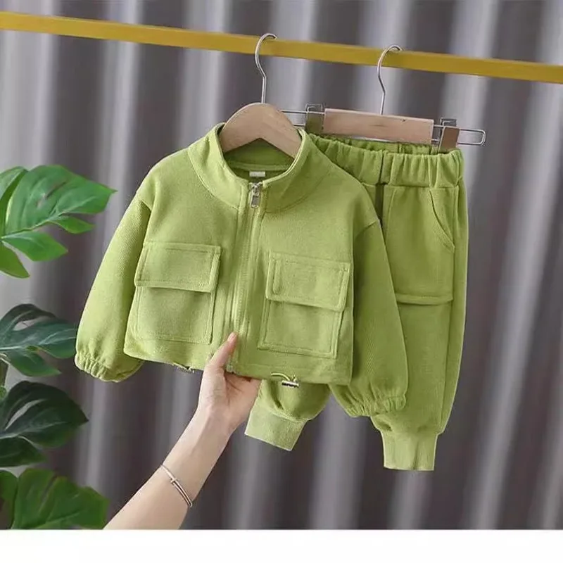 Baby-Mädchen 2-teilige Trainingsanzüge RAISE Herbst Einfarbige Kinder-Mädchen Reißverschluss-Jackenanzüge Lässige Kleinkind-Mädchen Hosen Kleidung Outfits – Detail 7