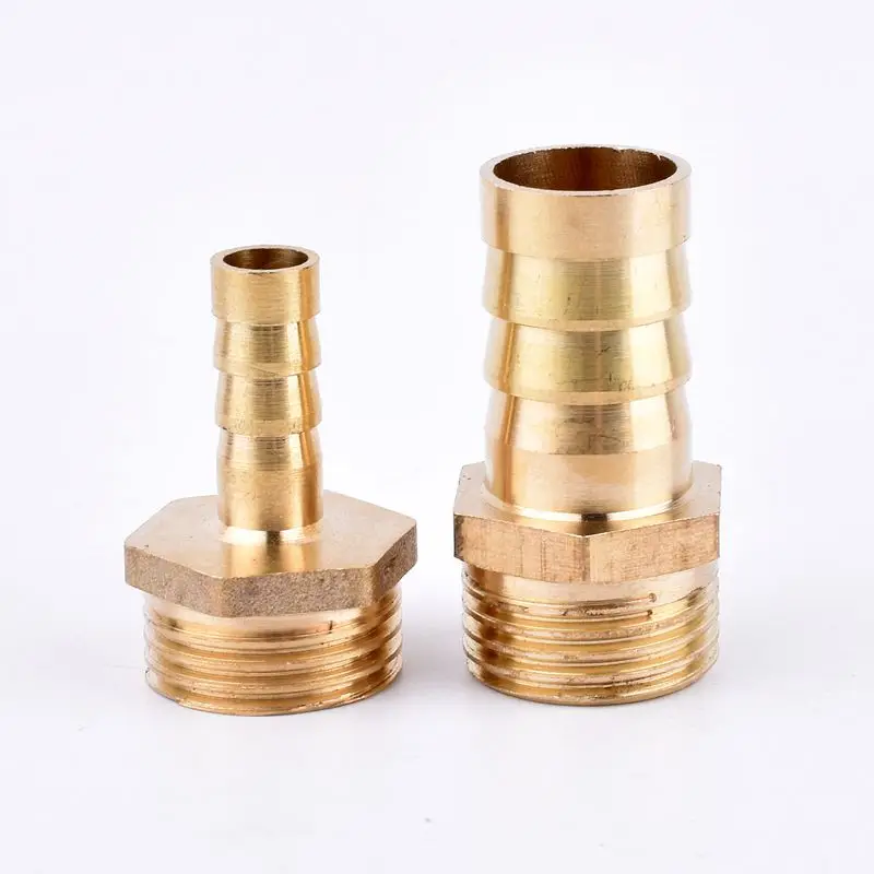 2pcs Brass Hose Connector G1/2 to 6~25mm Copper Barb Fitting Aquarium Filter Irrigation Pump Joint Adapter For Garden Watering