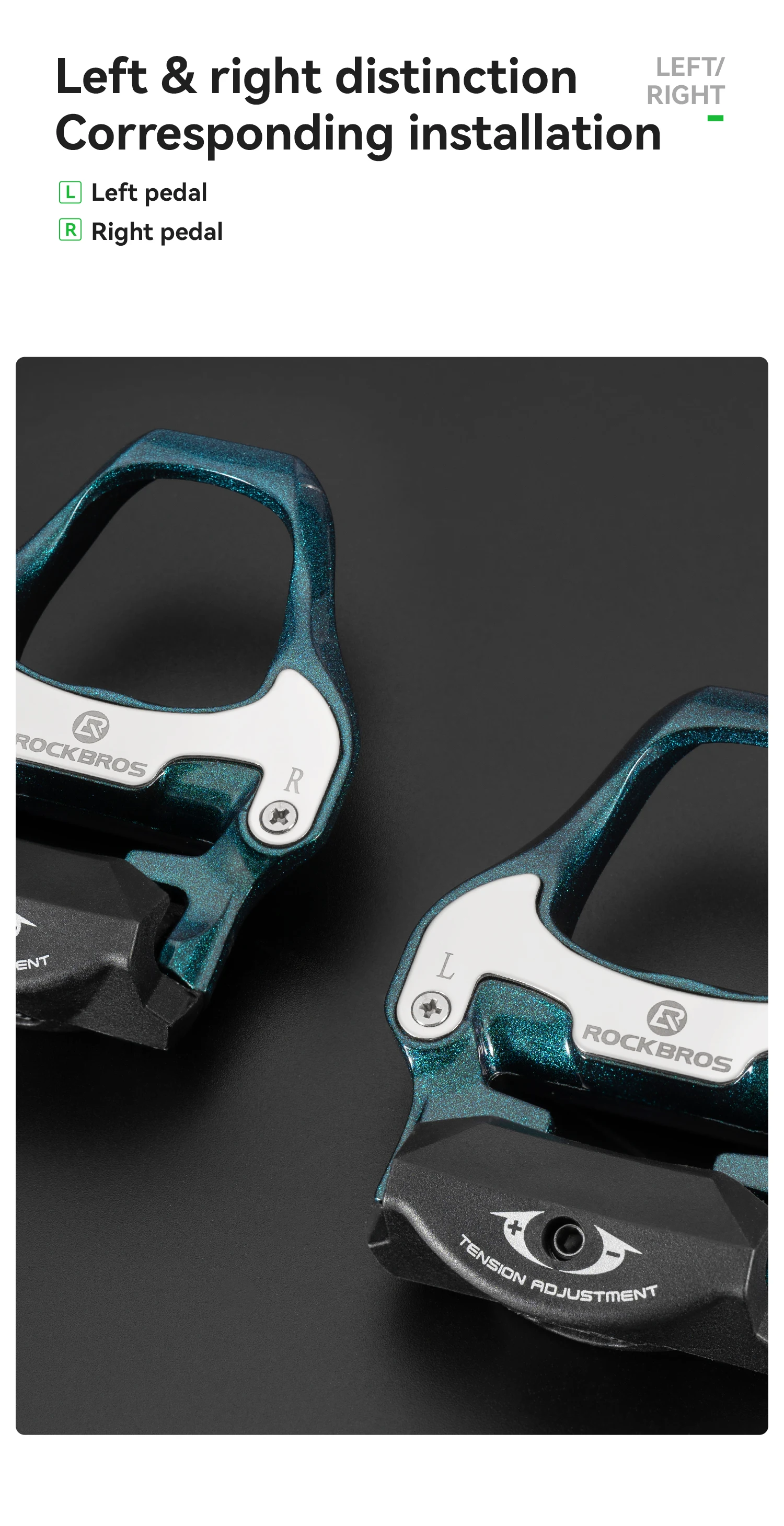 ROCKBROS Fahrradpedal mit Rutschfester Verriegelung MTB Fahrradpedale Flache Klemmplatte Verriegelungs-Pedal SPD Aluminiumlegierung mit Verriegelungsplatte – Detail 10