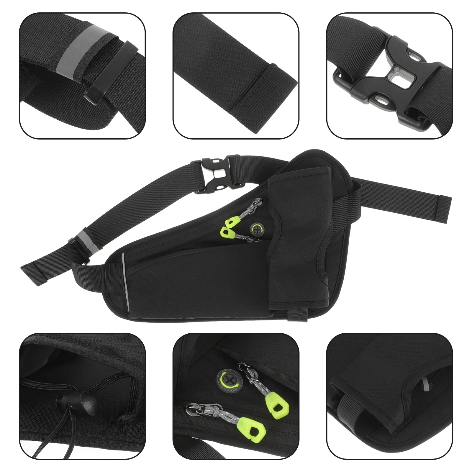 حقيبة هاتف مقاومة للماء، حقيبة خصر متعددة الأغراض، حقيبة فاني للمشي لمسافات طويلة، حامل زجاجة مياه قابل للتعديل، حقيبة تمرين للجري