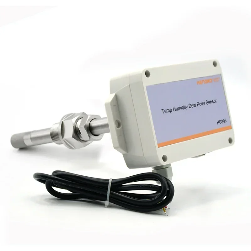 HG803 3W4P SS 15 threaded Probe duct Modbus RTU 420ma rs485 temperature and humidity sensor Transmitter for flue gas pipe