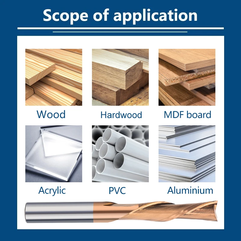 2 Fluit Frees Down Cut Router Bit3.175-12Mm Schacht Carbide Frees Voor Houtbewerking Frees Cnc cutter