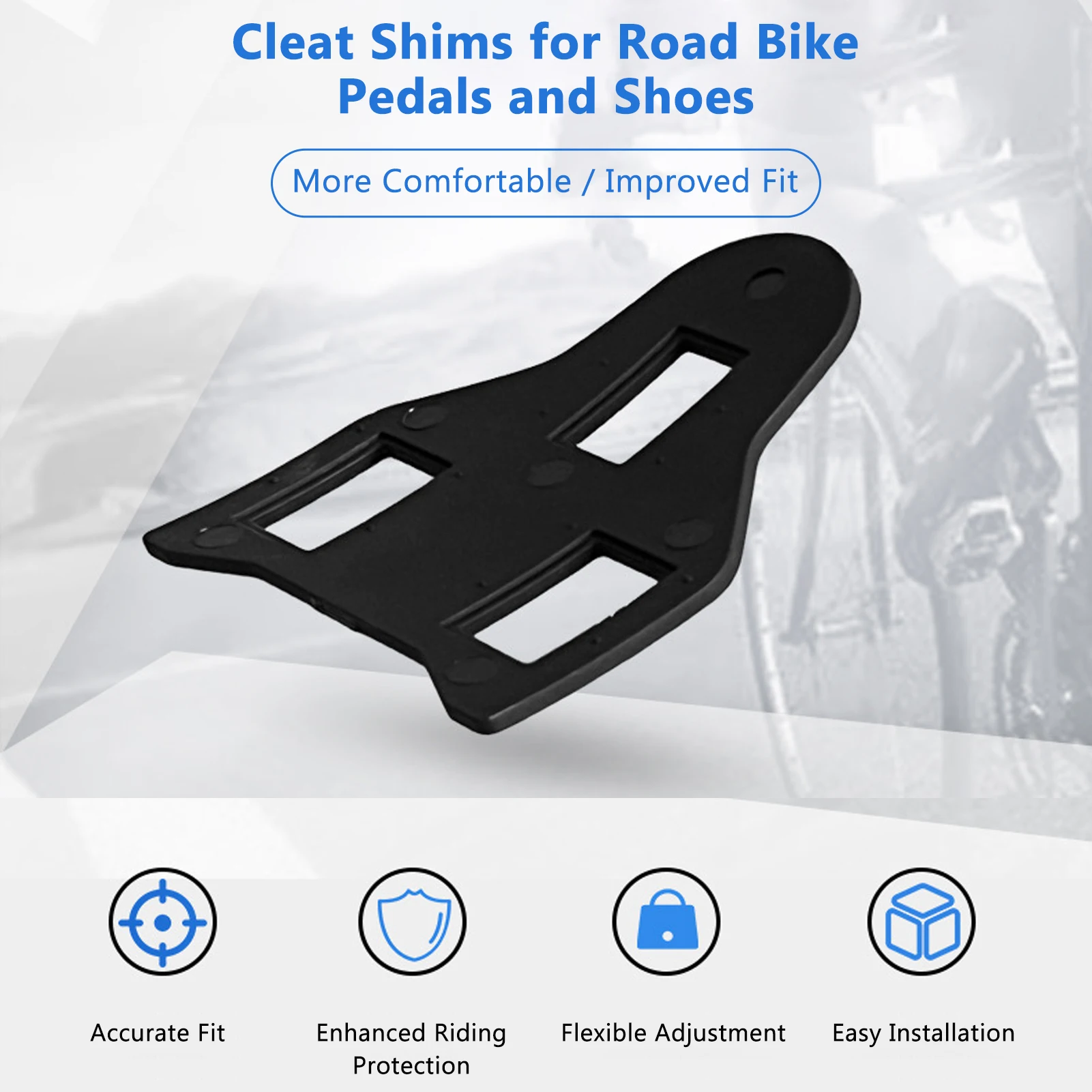 Road Bike Cleat Shim Kit Cleat Spacer Set with M5 Screws for SPD-SL Cleats Leg Length Discrepancy Correction