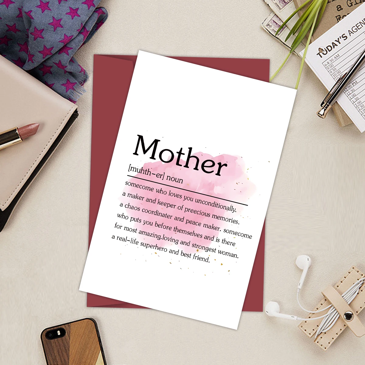 1PC Mother\'s Day Card with Envelope,Creative Birthday Card For Mom,Thank You Cards for Her,Holiday Greeting Card Gift for Mother