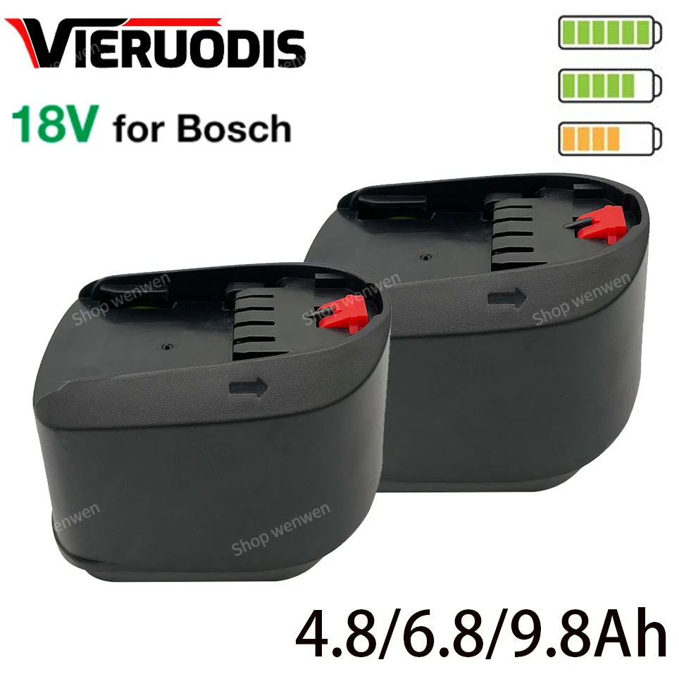 Batería recargable de iones de litio de 18V para herramientas Bosch, 6,8/9,8 Ah, PSB, PSR, PST, 18 Li-2, 2607335039, 2607335040, 2607336208 (solo