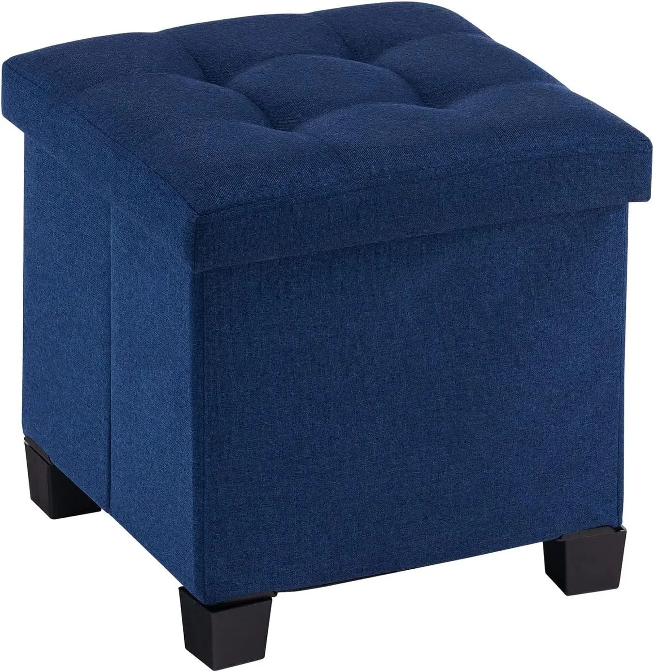 

15 Hes Storage Ottoman Cube With Legs, Footrest Couch Ottoman With Storage, Padded Seat With Coffee Tray For Living Room