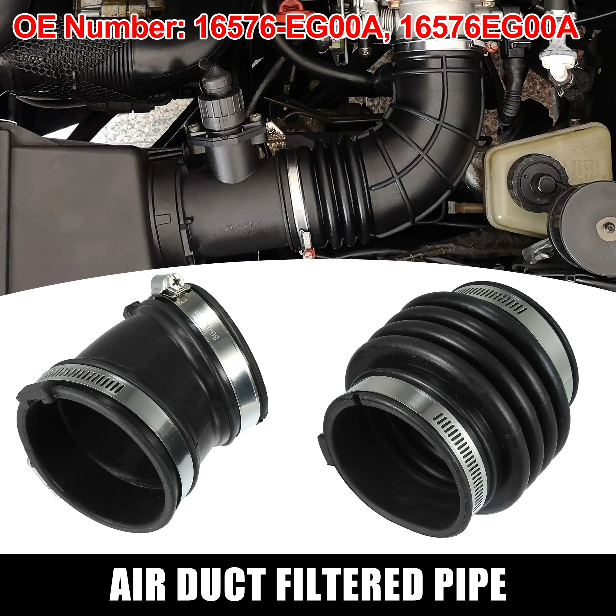 UXCELL Air Duct Filtered Pipe Air Intake Hose Tube for Infiniti M35 Base, Sport 2006 2007 2008 16576-EG00A 16576EG00A