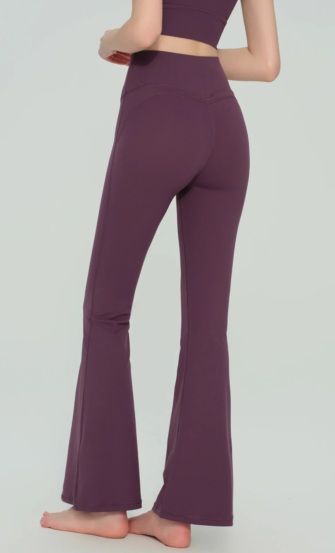 Damen High-Waist Eng Anliegende Hüftstraffende Schlanke Lange Yoga-Schlaghose Atmungsaktive Komfort-Fitness-Freizeit-Sport-Hose – Detail 16