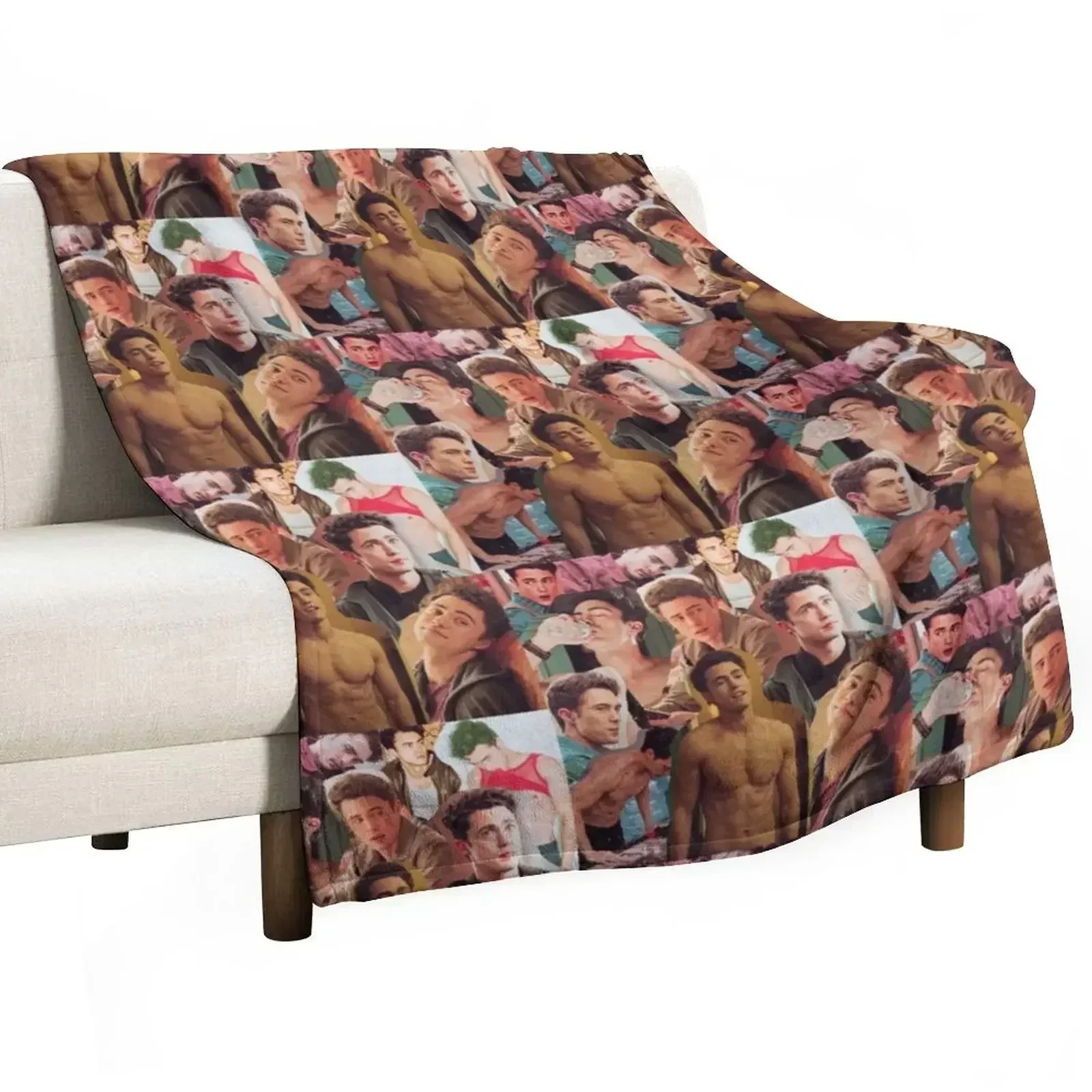 Paxton Hall Yoshida/ Darren Barnet Collage Throw Blanket Hair Baby Blankets