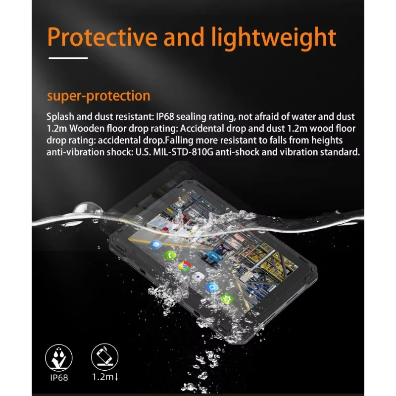 NEW CENAVA A88ST 8 Inch 8+128G 1280*800Ips 10000Mah Id Card Hf Fingerprint Gps 4G Industrial Android 13 Rugged Tablet Pc