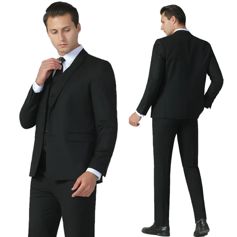 Conjunto de terno masculino, melhor vestido de noiva do homem e do noivo, jaqueta extragrande, B223, 3 peças