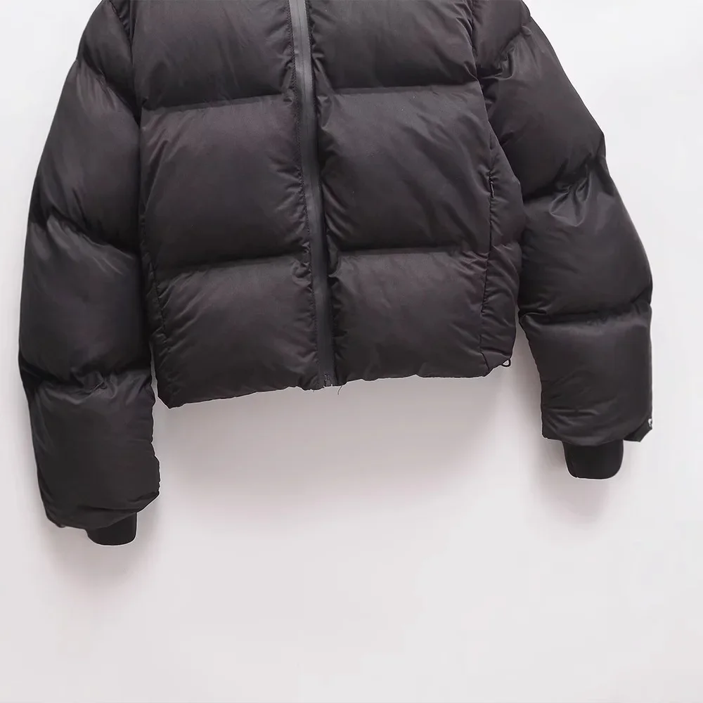 Herbst Winter Wasserdichte Windjacke CROPPED Puffer Jacke Neue Frauen Mit Kapuze Schwarz Schnee Parka Kurze Baumwolle Gefütterte Jacke Mantel