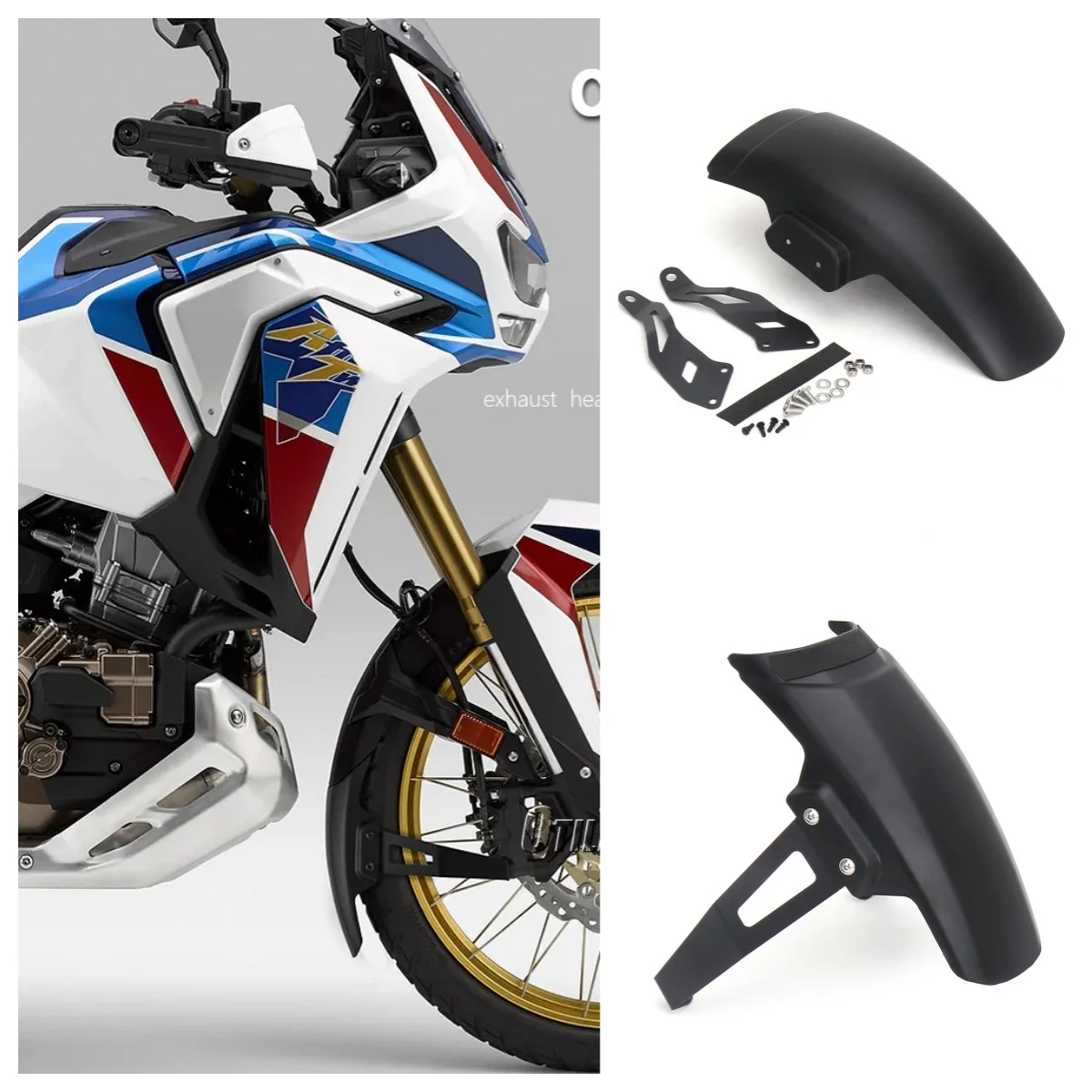 

For Honda CRF1000L CRF1100L Africa Twin Adventure Sports Motorcycle Front Fender 230mm Mudguard Black Splash Guard Tire Hugger