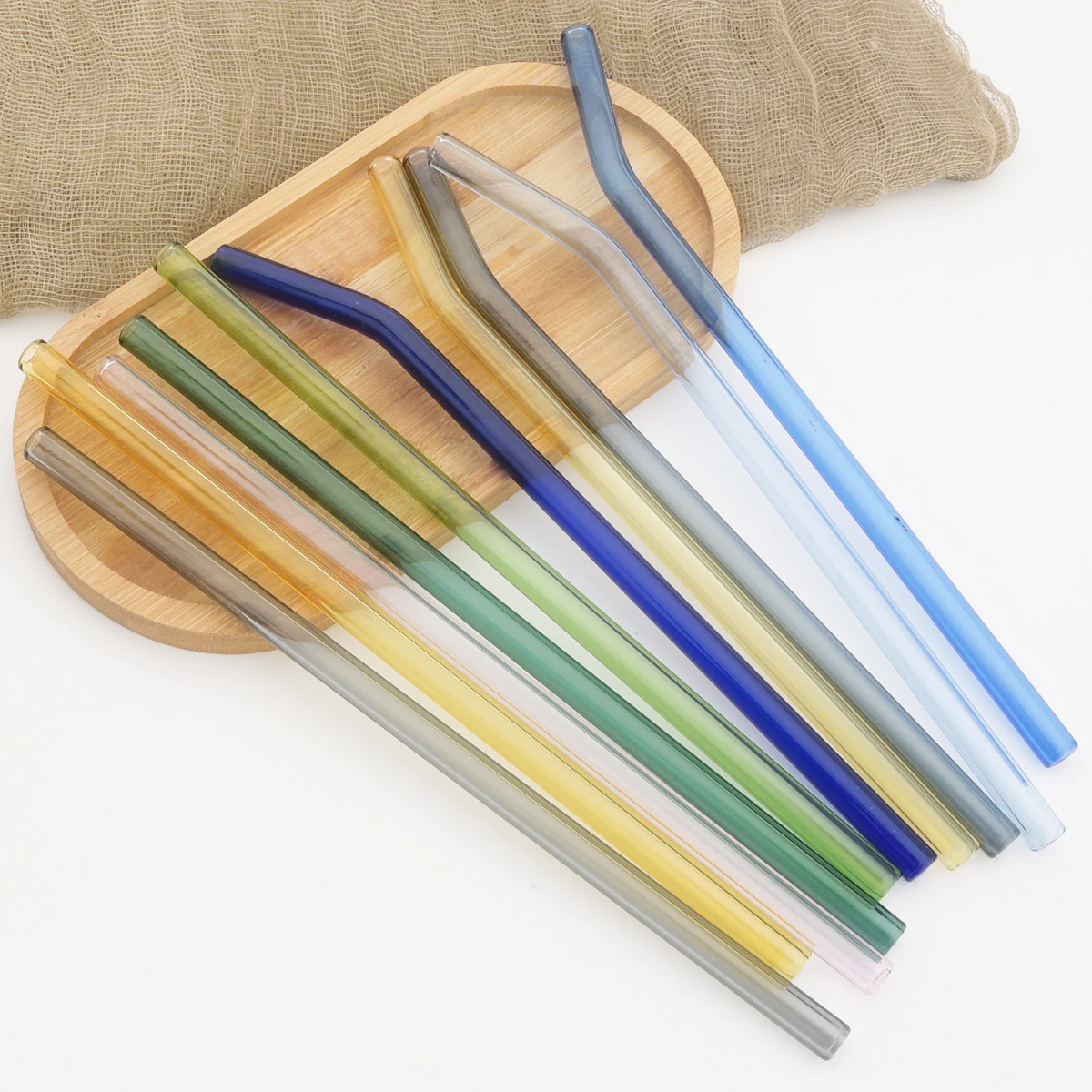 

Reusable Eco Friendly Glass Straws Set Colorful High Borosilicate Drinking Straw for Smoothies Cocktails Bar Accessories Straws