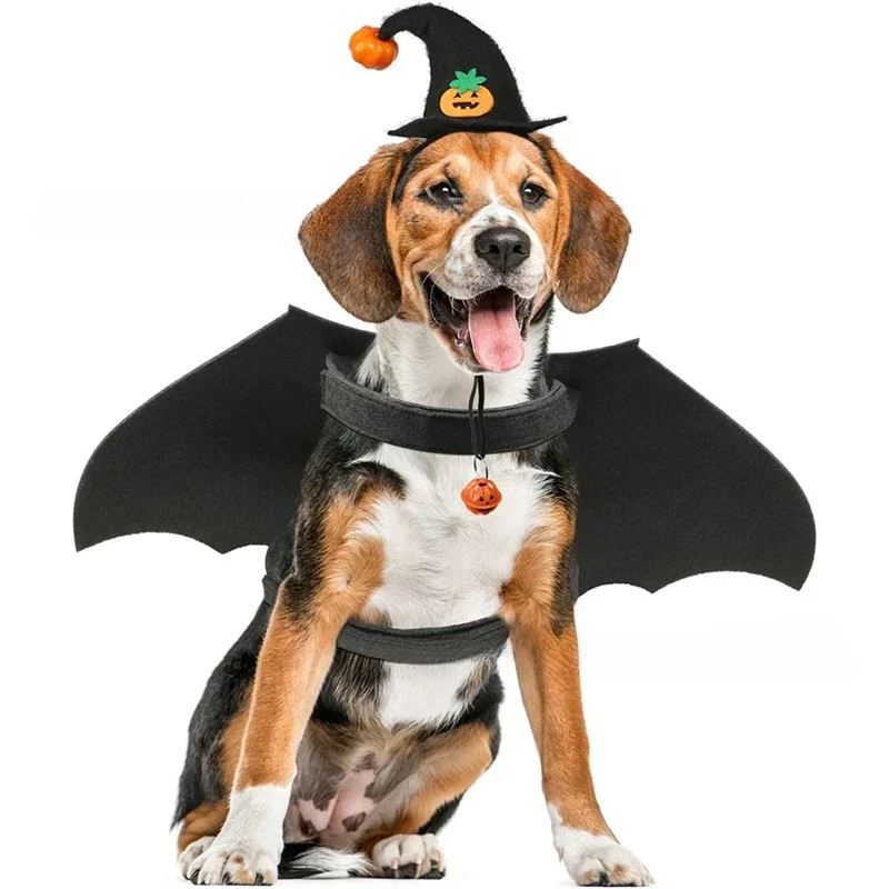 Halloween Pet Dog Cat Witch Hat Cosplay Prop Pumpkin Bat Hat Fancy Dress Costume Photo Props Headwear Halloween Party Cat Hat