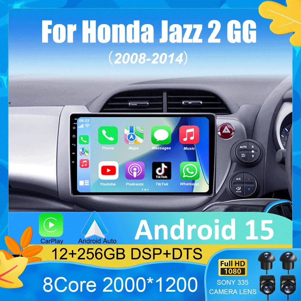 

Android 15 Car Radio For Honda Jazz 2 GG 2008 - 2014 Fit 2 GE GP GE 2007 - 2014 RHD Player Multimedia Navigation Stereo GPS