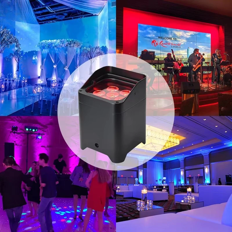 LED Battery Par Light RGBWA UV 6in1 Indoor Uplight With Flight Case Packaging