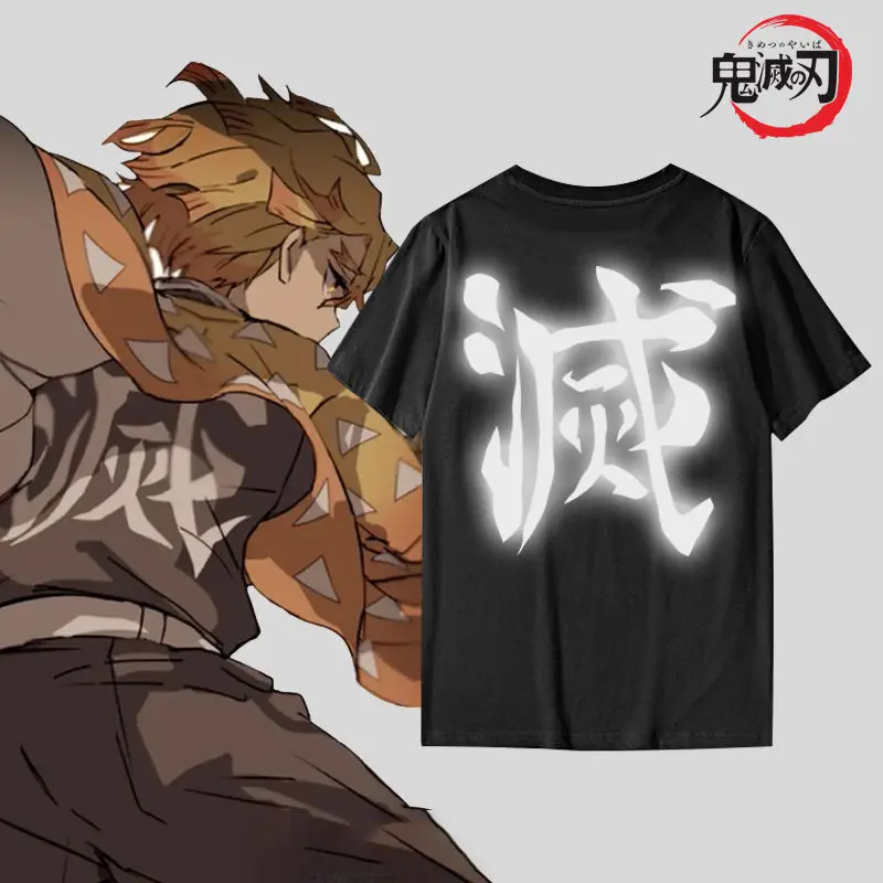

Аниме Demon Slayer Kokushibo с принтом, летняя рубашка из чистого хлопка с короткими рукавами для пары, универсальная и удобная рубашка в стиле аниме, свободный размер
