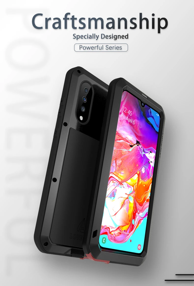 For Samsung Galaxy A70 A70s Case Love Mei Shock Dirt Proof Water Resistant Metal Armor Cover Phone Case For Samsung A30 A20 A30s