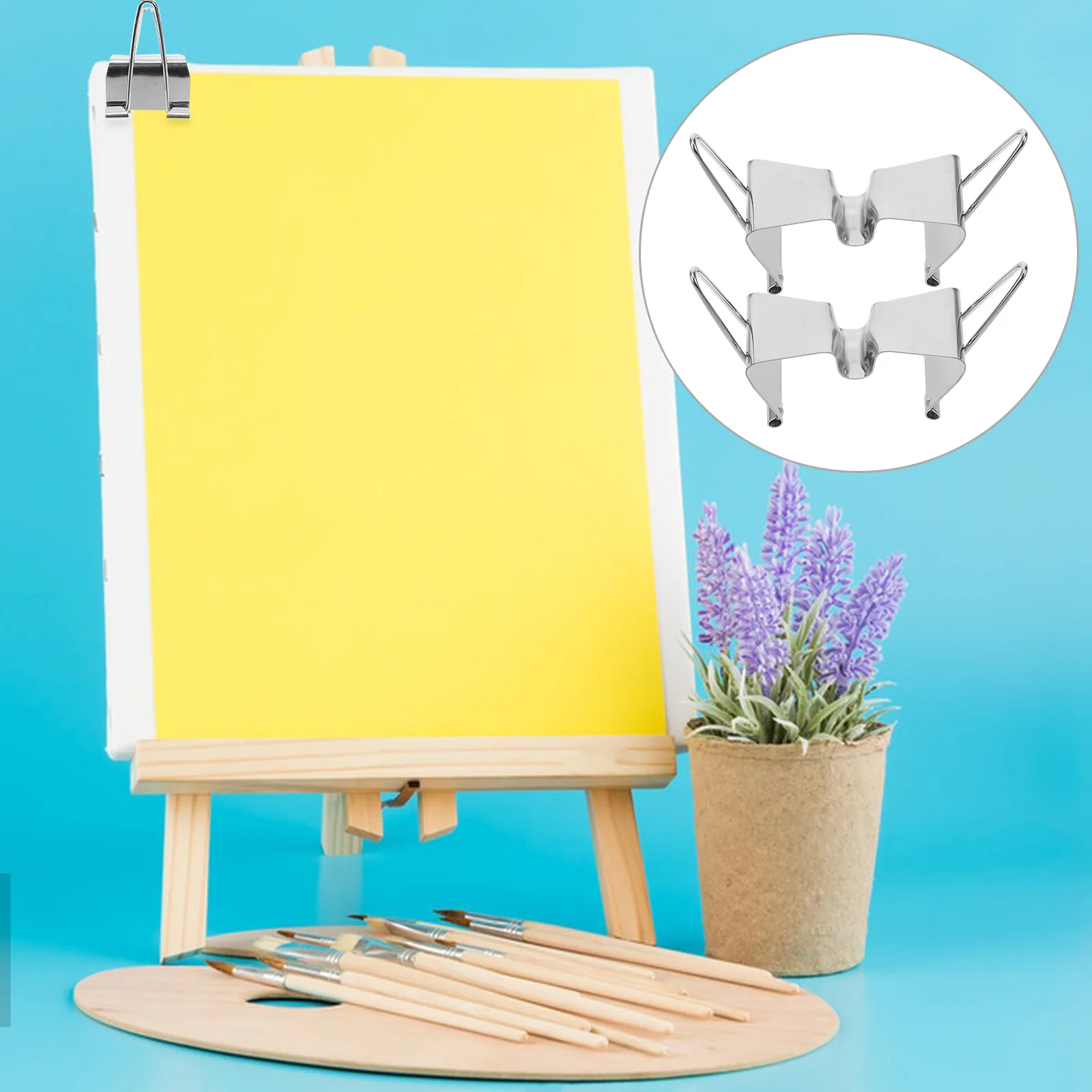 2pcs Stainless Steel Oil Clips Frame Holder Detachable Canvas Carrier Adjustable Art Fixing Supplies Metal Frame Separating