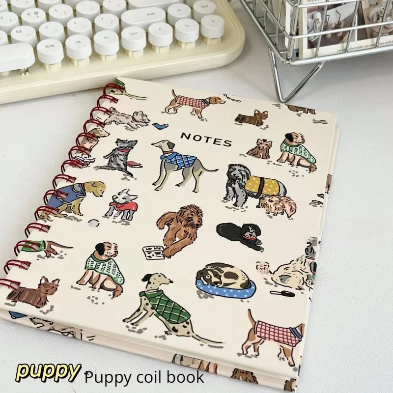 A5 Puppy Coil Notebook, High Beauty Niche Daily Notebook, Removable Notebook,School Daily Stationery, Plan Notebook  journal