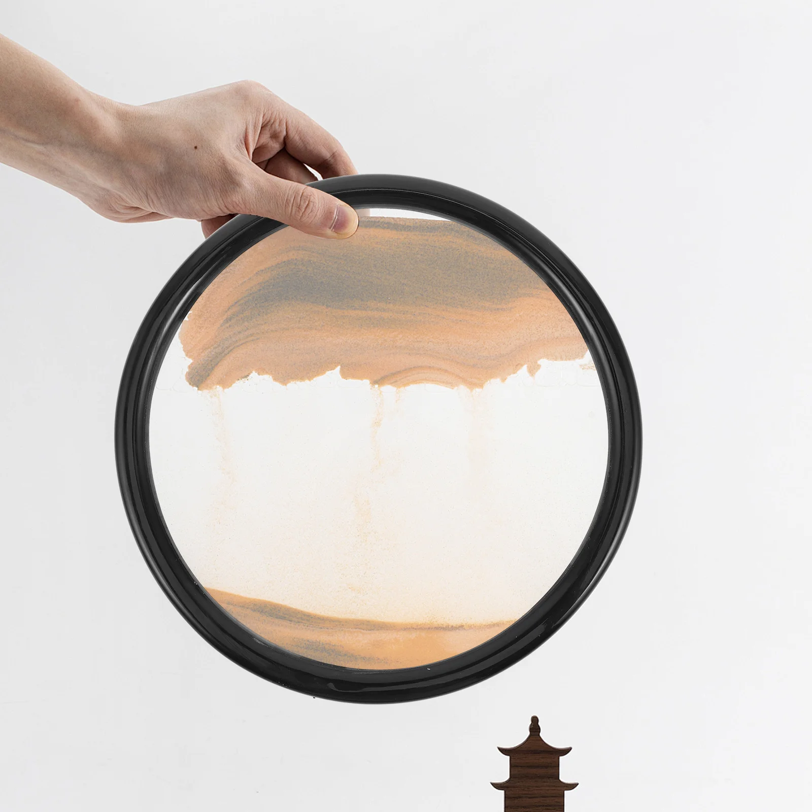 

7 Inch Round Glass Sand Picture Frame DIY Craft Kit for Home Office Decor Creative Hourglass Sand Art Supplies Unique Gift