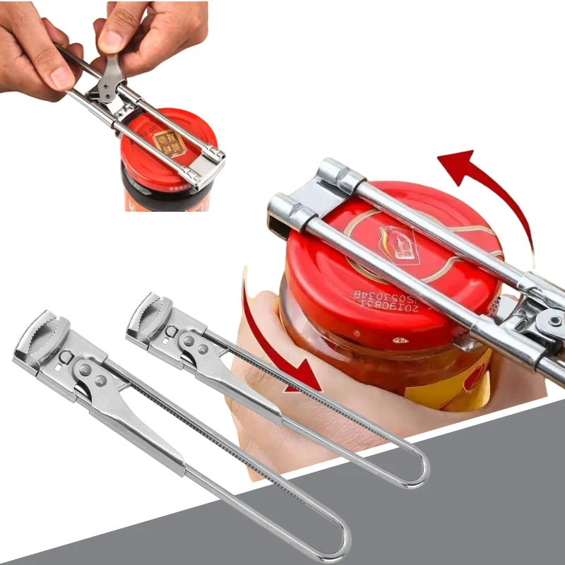 

Adjustable Multifunctional Bottle Opener Stainless Steel Portable Lid Opener Labor-saving Screw Bottle Opener Kitchen Tool