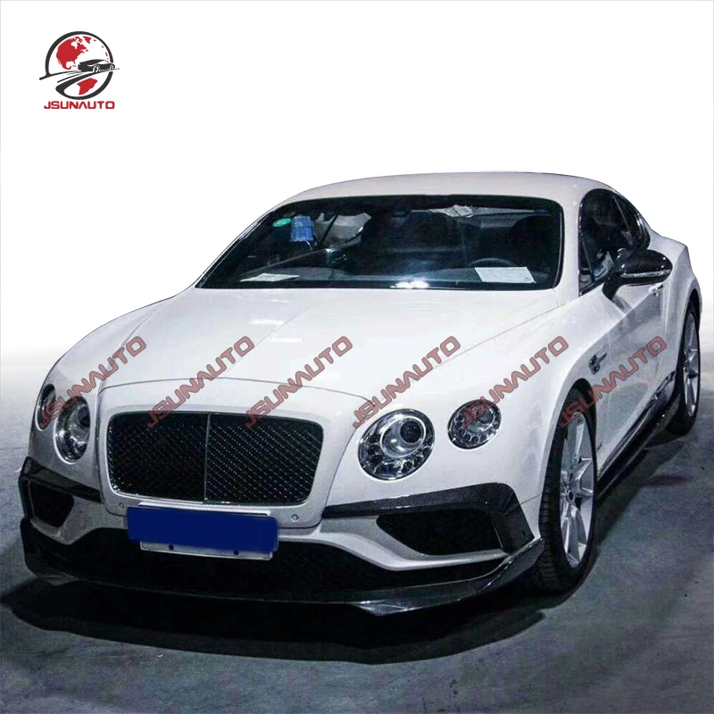 For Bentley Continental GT Carbon Fiber Front Diffuser Side Skirts ST Style Body Kit Rear Spoiler Lip For 2015-2018 Continental