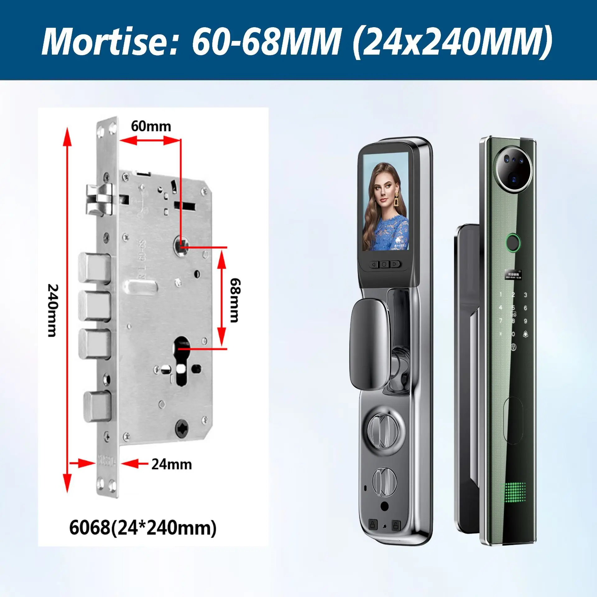 Outdoor WiFi Smart Lock Video Call Function Fingerprint Password Key Multi‑Unlock Electronic Lock for Iron Gate Community Door