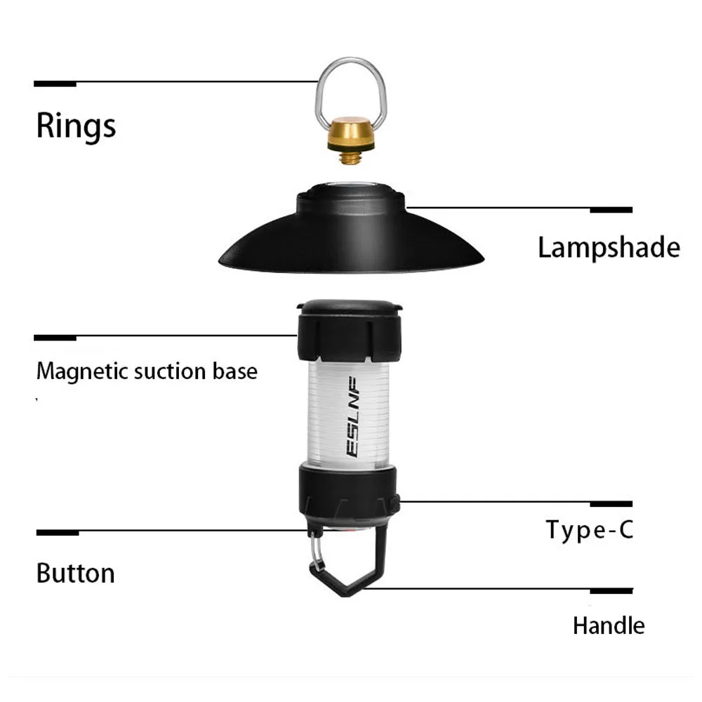 BATOT-Lanterne de Camping Noire ML4, Micro Phare LED, Lampes de Poche Portables, Lumière de Secours pour Camping en Plein Air, Alpinisme