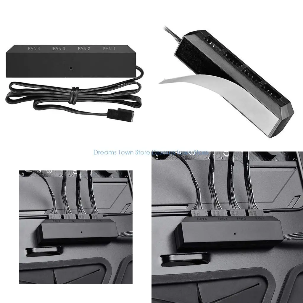 

HX6A 1 to 4 Port PWM Speed Controller for Computer Chassis 4Pin 3pin Adapter