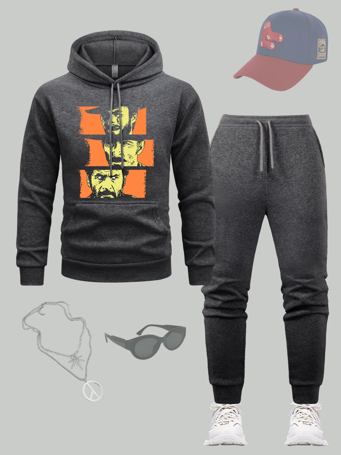 

Мужской костюм Golden Escort с ковбойским принтом, спортивный теплый комплект с капюшоном, повседневные мягкие спортивные штаны, флисовая спортивная одежда в стиле хип-хоп, осенние уличные брюки